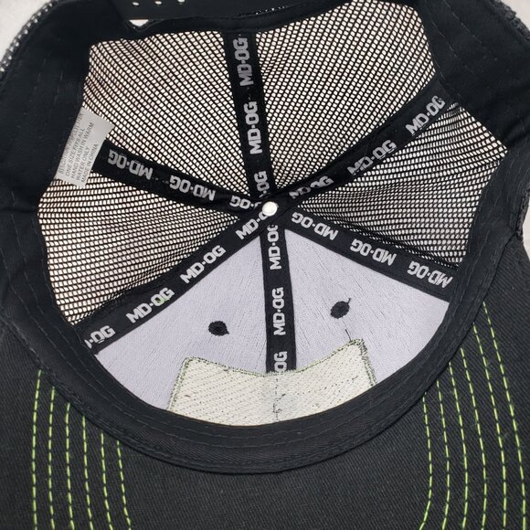 Black Limited Ed Mountain Dew Mesh Outdoor Gear Snapback Trucker Hat Vinyl Patch - Picture 2 of 10